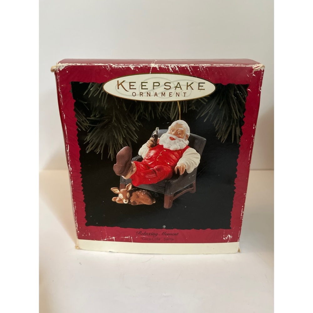 Vintage Hallmark Coca Cola Santa Ornament 1994